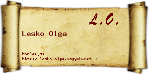 Lesko Olga névjegykártya